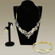 3W941 Gold+Rhodium Brass Jewelry Sets with AAA Grade CZ in Clear