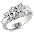 40908 High-Polished 925 Sterling Silver Ring with AAA Grade CZ in Clear