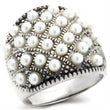 410108 Antique Tone 925 Sterling Silver Ring with Synthetic in White