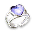 411811 Rhodium Brass Ring with AAA Grade CZ in Light Amethyst