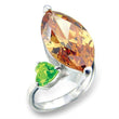 413331 High-Polished 925 Sterling Silver Ring with AAA Grade CZ in Champagne