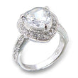 413414 High-Polished 925 Sterling Silver Ring with AAA Grade CZ in Clear