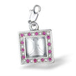 43502 Rhodium Brass Pendant with Top Grade Crystal in Rose