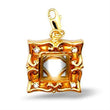 43505 Gold Brass Pendant with Top Grade Crystal in Clear