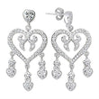 6X278 High-Polished 925 Sterling Silver Earrings with AAA Grade CZ in Clear