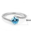 DA014 High polished (no plating) Stainless Steel Ring with AAA Grade CZ in Sea Blue