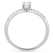 DA031 High polished (no plating) Stainless Steel Ring with Cubic in Clear