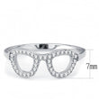 DA055 High polished (no plating) Stainless Steel Ring with AAA Grade CZ in Clear