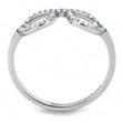 DA055 High polished (no plating) Stainless Steel Ring with AAA Grade CZ in Clear