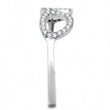 DA055 High polished (no plating) Stainless Steel Ring with AAA Grade CZ in Clear