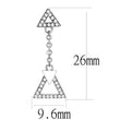 DA068 High polished (no plating) Stainless Steel Earrings with AAA Grade CZ in Clear