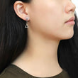 DA068 High polished (no plating) Stainless Steel Earrings with AAA Grade CZ in Clear