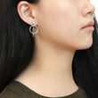DA100 High polished (no plating) Stainless Steel Earrings with AAA Grade CZ in Clear