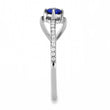 DA121 High polished (no plating) Stainless Steel Ring with AAA Grade CZ in London Blue