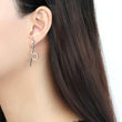 DA191 High polished (no plating) Stainless Steel Earrings with AAA Grade CZ in Clear