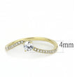 DA256 IP Gold(Ion Plating) Stainless Steel Ring with AAA Grade CZ in Clear