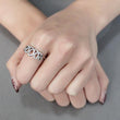 DA258 High polished (no plating) Stainless Steel Ring with AAA Grade CZ in Clear