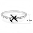 DA311 No Plating Stainless Steel Ring with Epoxy in Jet
