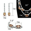 LO2326 Rhodium Brass Jewelry Sets with AAA Grade CZ in Champagne