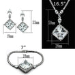 LO2341 Rhodium Brass Jewelry Sets with AAA Grade CZ in Clear