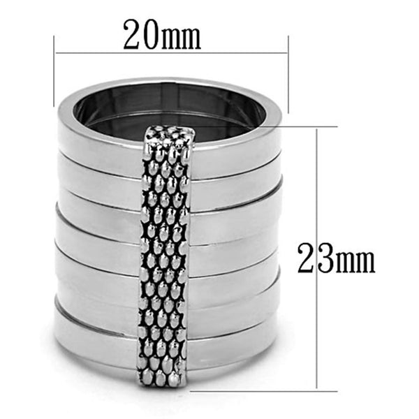 LO3014 Rhodium Brass Ring with Epoxy in Jet