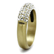 LO4126 Antique Copper Brass Ring with Top Grade Crystal in Clear