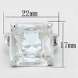 LOAS949 Silver 925 Sterling Silver Ring with Synthetic in Clear