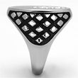 TK1200 High polished (no plating) Stainless Steel Ring with Top Grade Crystal in Clear