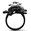 TK1204 Two-Tone IP Black Stainless Steel Ring with Top Grade Crystal in Black Diamond