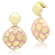 TK1502 IP Gold(Ion Plating) Stainless Steel Earrings with Epoxy in Light Rose