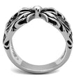 TK1605 High polished (no plating) Stainless Steel Ring with Epoxy in Jet