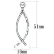 TK1806 High polished (no plating) Stainless Steel Earrings with Top Grade Crystal in Clear
