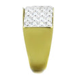TK1808 IP Gold(Ion Plating) Stainless Steel Ring with AAA Grade CZ in Clear