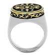 TK2241 Two-Tone IP Gold (Ion Plating) Stainless Steel Ring with Epoxy in Jet