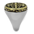 TK2241 Two-Tone IP Gold (Ion Plating) Stainless Steel Ring with Epoxy in Jet