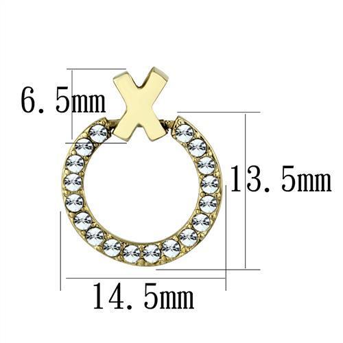 TK2271 IP Gold(Ion Plating) Stainless Steel Earrings with Top Grade Crystal in Clear