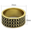 TK2312 IP Gold(Ion Plating) Stainless Steel Ring with Epoxy in Jet
