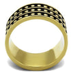TK2312 IP Gold(Ion Plating) Stainless Steel Ring with Epoxy in Jet