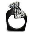 TK2360 IP Black(Ion Plating) Stainless Steel Ring with Top Grade Crystal in Montana