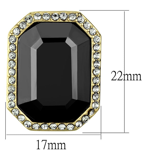 TK2378 IP Gold(Ion Plating) Stainless Steel Earrings with Top Grade Crystal in Hematite