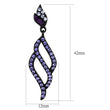 TK2379 IP Black(Ion Plating) Stainless Steel Earrings with Top Grade Crystal in Tanzanite