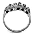 TK2500 High polished (no plating) Stainless Steel Ring with Epoxy in Jet