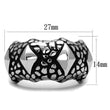 TK2513 High polished (no plating) Stainless Steel Ring with Epoxy in Jet