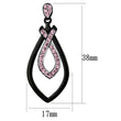 TK2532 Two-Tone IP Black (Ion Plating) Stainless Steel Earrings with Top Grade Crystal in Light Rose
