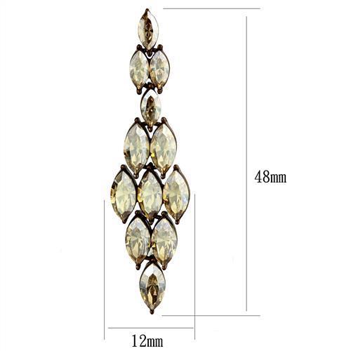 TK2632 IP Coffee light Stainless Steel Earrings with Top Grade Crystal in Champagne