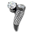 TK2674 IP Light Black  (IP Gun) Stainless Steel Ring with AAA Grade CZ in Clear
