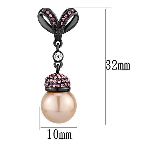 TK2710 IP Light Black  (IP Gun) Stainless Steel Earrings with Synthetic in Rose