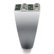 TK2861 High polished (no plating) Stainless Steel Ring with Leather in Assorted