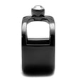 TK2897 IP Light Black  (IP Gun) Stainless Steel Ring with Top Grade Crystal in Clear