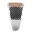 TK3228 High polished (no plating) Stainless Steel Ring with Semi-Precious in Siam